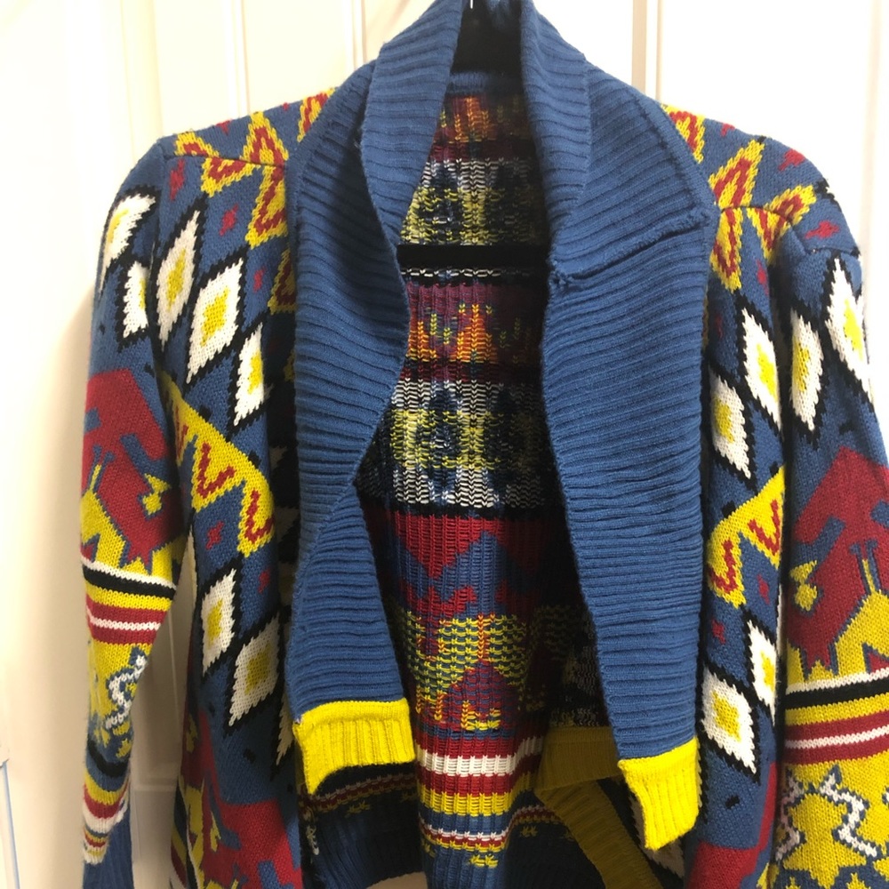 Colorful boho fun open cardigan